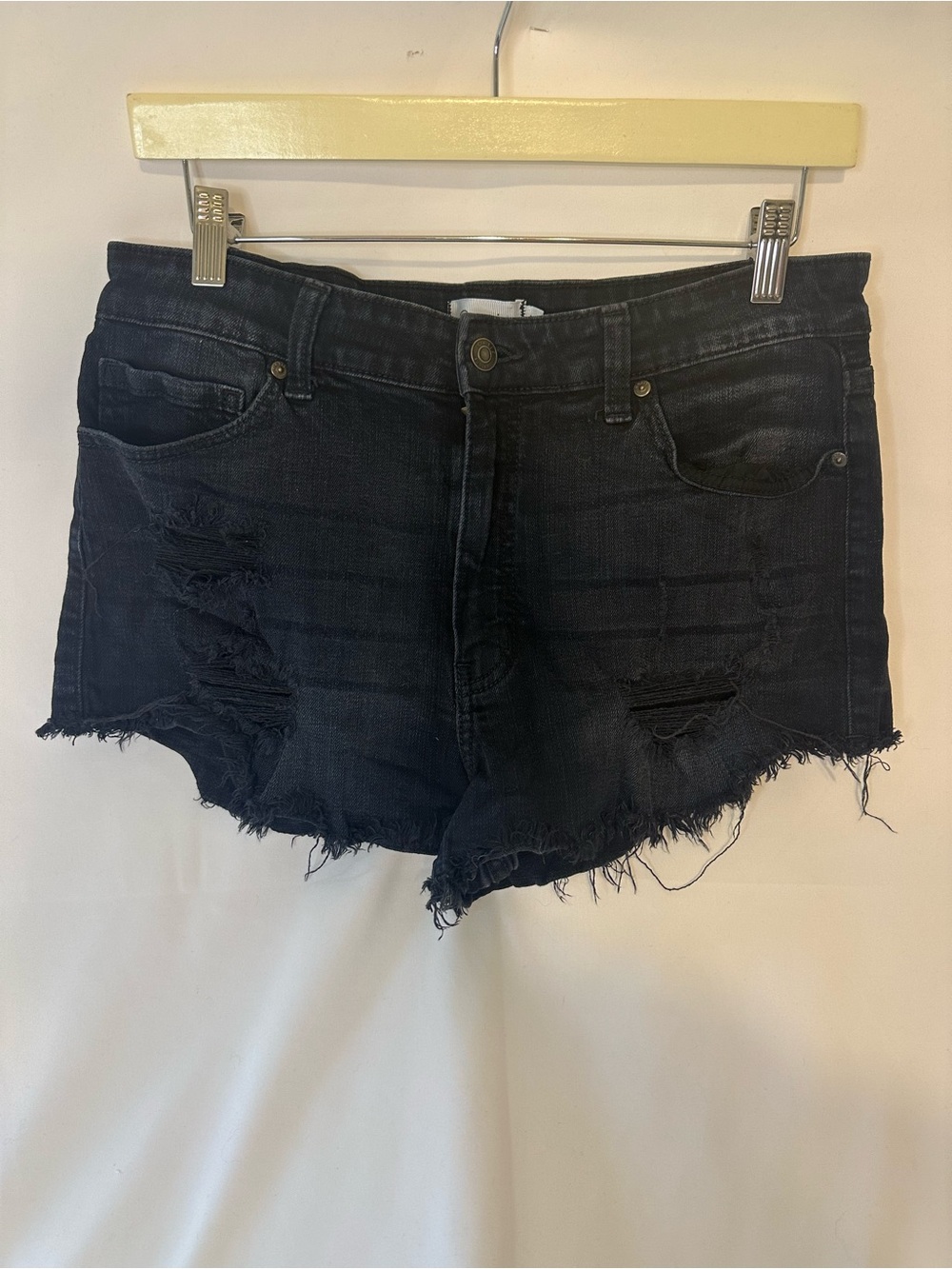 Oasis Black Washed Distressed Denim Cutoff Shorts